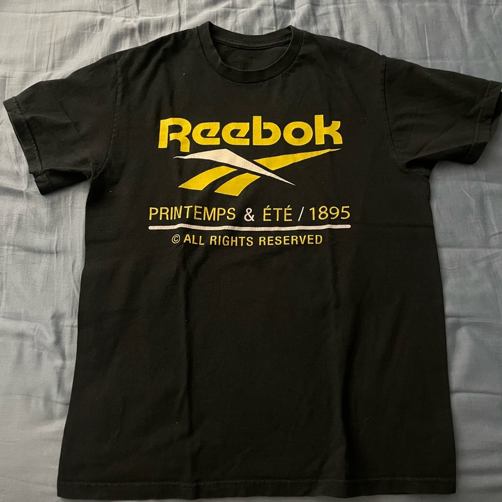 Reebok Black Tee with Yellow Print